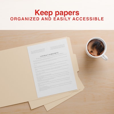 Staples File Folder, 1/3-Cut Tab, Letter Size, Manilla, 100/Pack (ST62727)