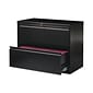 Hirsh Industries® Lateral File Cabinet, 2 Letter/Legal/A4-Size File Drawers, Black, 36 x 18.62 x 28