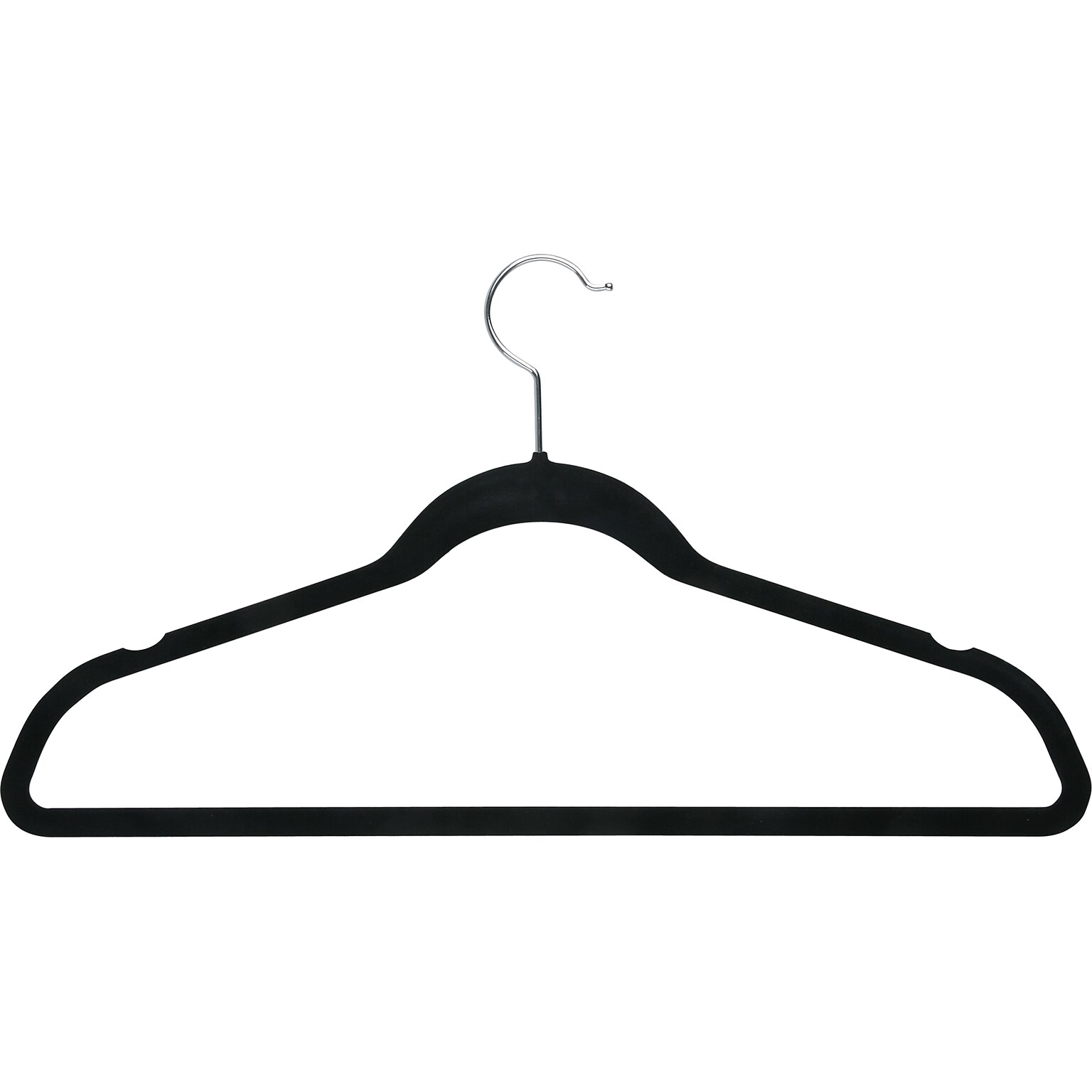 Honey-Can-Do Metal Slim-Profile Nonslip Velvet Hanger, Black, 35/Pack (HNG-08656)