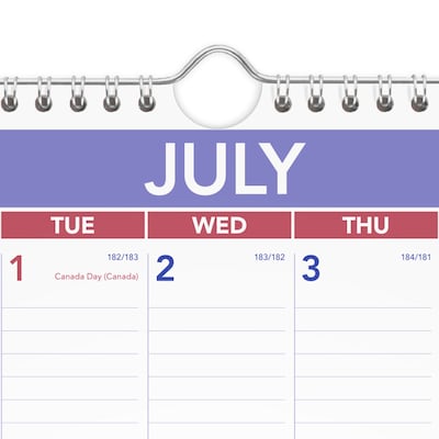 2025-2026 AT-A-GLANCE 12" x 17" Academic Monthly Wall Calendar, Purple/Red (PMA2-28-26)