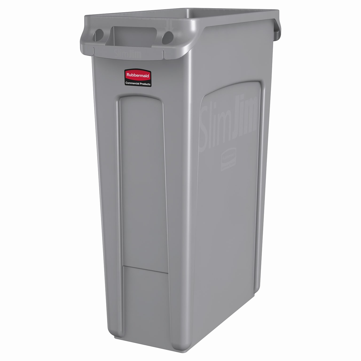 Rubbermaid Slim Jim Vented Rectangular Trash Can Waste Receptacle, 23 Gallons, Gray (FG354060GRAY)