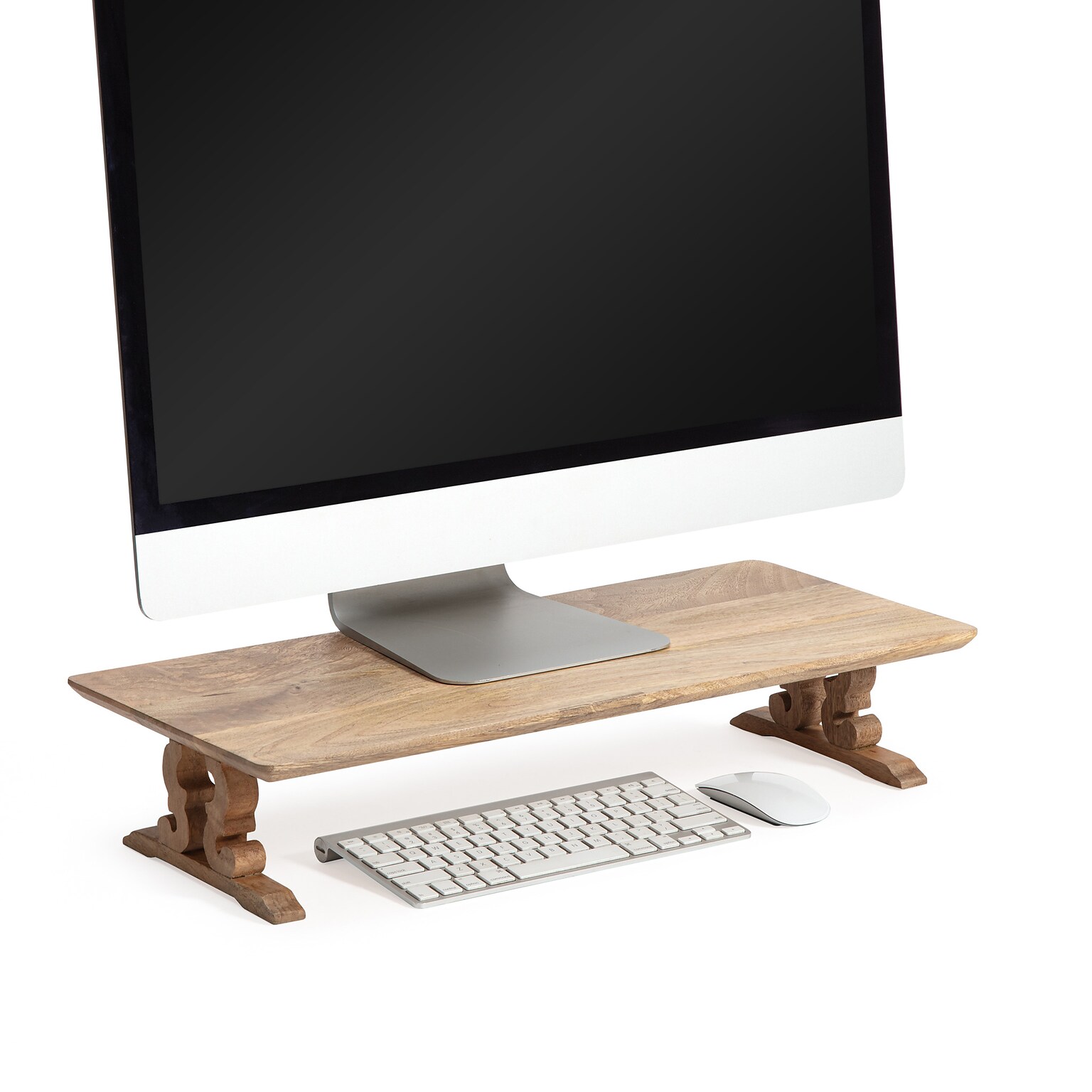 Anji Mountain Acacia Wood Monitor Stand, Up to 32 Monitor, Natural (MS-MNG-02MNG)