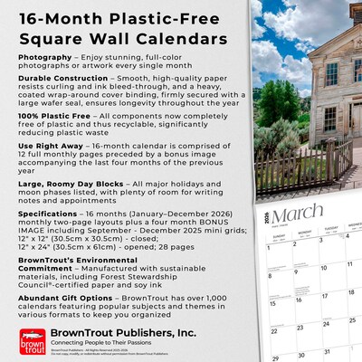 2026 BrownTrout Big Sky Country Montana Places 12" x 12" Monthly Wall Calendar (9798330702466)