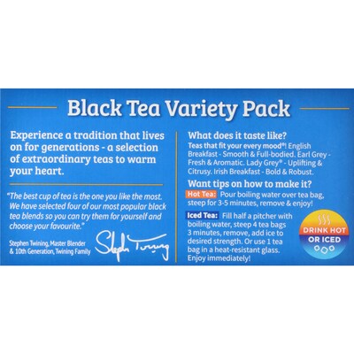 Twinings Assorted Black Tea Bags, 20/Box (F05320)