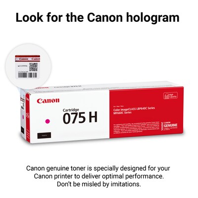 Canon 075 Magenta Toner Cartridge, Prints Up to 2,500 Pages (6367C001)