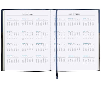 2027 Excello Brands 8" x 10" Weekly & Monthly Standard Planner, Paperboard Cover, Navy/Black (PKT-CY27-810-NV)