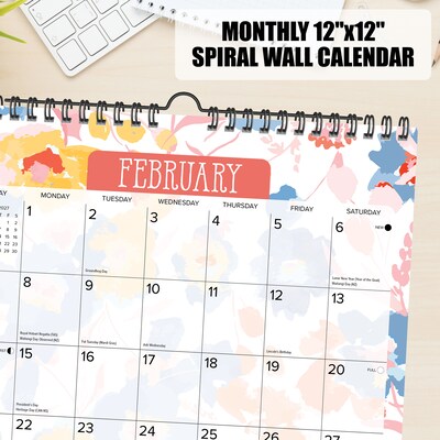 2027 Willow Creek Meadow Flowers 12" x 12" Monthly Wall Calendar, Assorted Colors (65624)