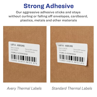 Avery Thermal Shipping Labels, 2-1/8" x 4", White, 140 Labels/Roll, 1 Roll/Box (4153)