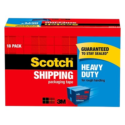 Scotch® Heavy-Duty Shipping Packing Tape, 1.88W x 54.6 Yards, Clear, 18 Rolls (3850-18CP)