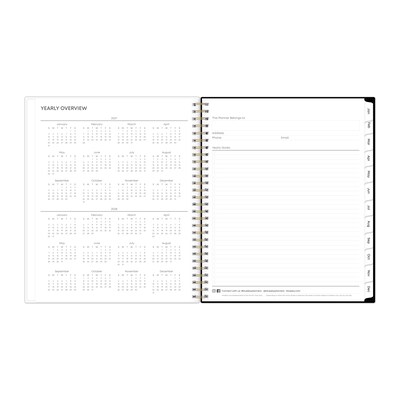 2027 Blue Sky Baccara Dark 8" x 10" Calendar Year Monthly Planner, Plastic Cover (110216-27)