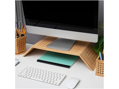 Mind Reader Ventilated Monitor Stand, Light Brown (LATMON-BRN)