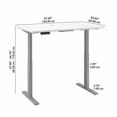 Bush Business Furniture Move 60 Series 27''-47'' Adjustable Standing Desk, White (M6S4824WHSK)