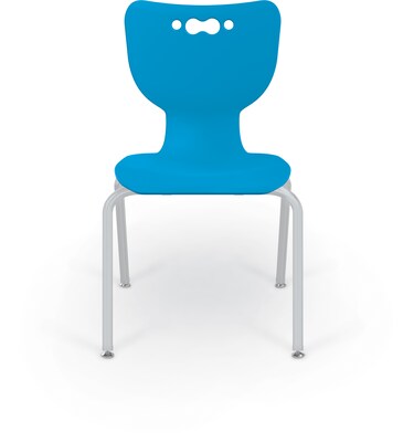 MooreCo 18" Hierarchy Student Chair with 4 Legs, Blue/Platinum Base (703673561938)