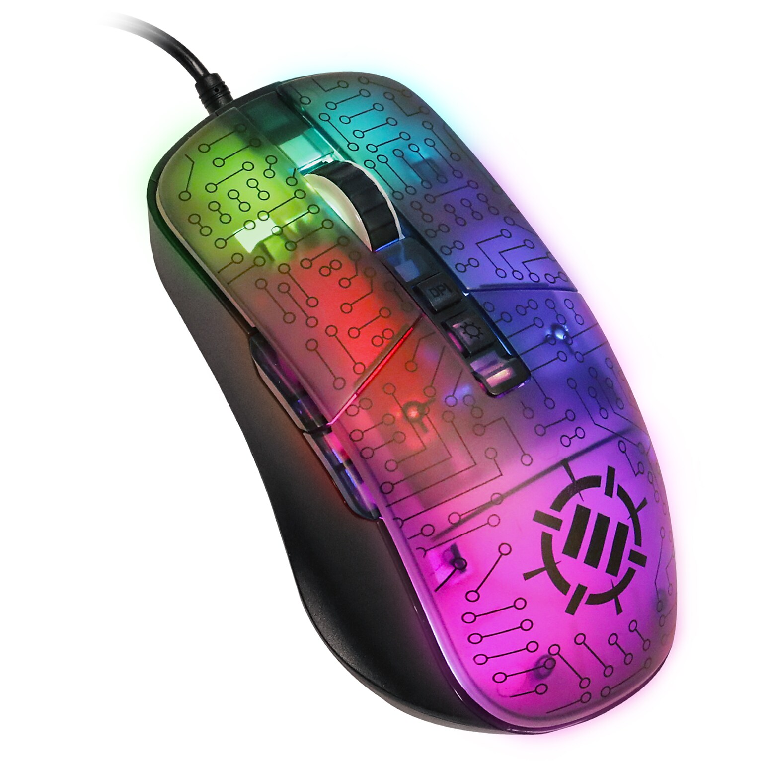 Enhance Voltaic 2 Ergonomic Ambidextrous Laser USB Gaming Mouse, Multicolored (9033569)