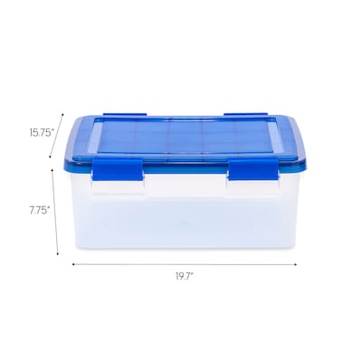 Iris 30.6 Quart Element Resistant Ultimate Clear Plastic Latching Storage Bin, Clear, 4/Pack (500138)