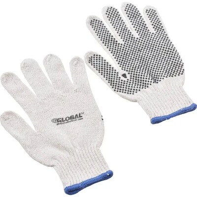 Global Industrial PVC Dot Knit Gloves, Single-Sided, Black, X-Large, 12 Pairs (708352XL)