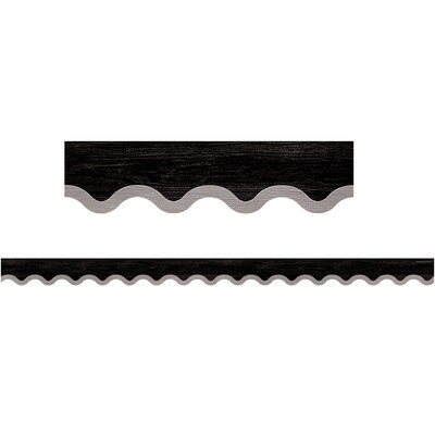 Teacher Created Resources Modern Farmhouse Black with Gray Scalloped Border Trim, 35 ft., Black/Gray, 6 Packs/Bundle (TCR8516-6)
