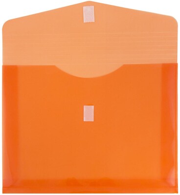 JAM Paper Premium Plastic Document File, 1 Pocket, Letter, Orange, 3/Pack (218V2orx3)