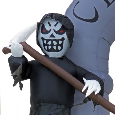 National Tree Company 12' Inflatable Halloween Ghost Arch, 7 White LED Lights- UL (MZ17-HLN2066360)