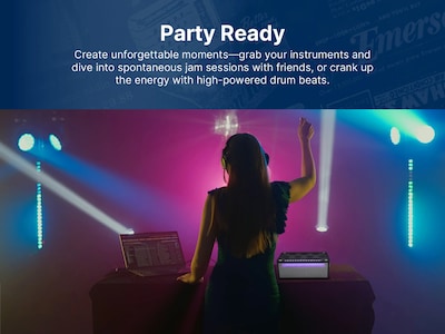 Emerson Bluetooth Party Speaker with Digital Drum Pads, Black (EDS-1000-BK)