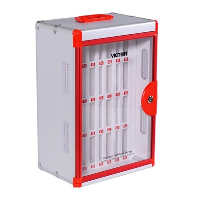 Victor Classroom Cell Phone Lockable Locker, 18.5" x 16.25" x 8.6", Multicolored (VCTPB032)