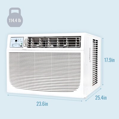 Keystone 18,000/17,700 BTU 230V Window/Wall Air Conditioner with Follow Me LCD Remote Control, White