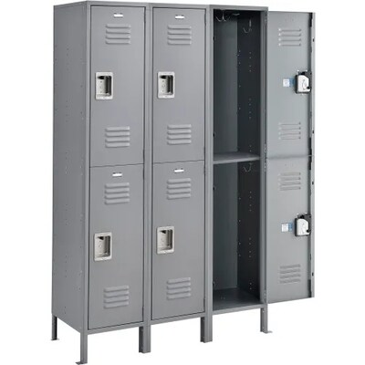Global Industrial Infinity 2-Tier 6-Door Locker, 45W x 18D x 78H, Gray (493664GY)