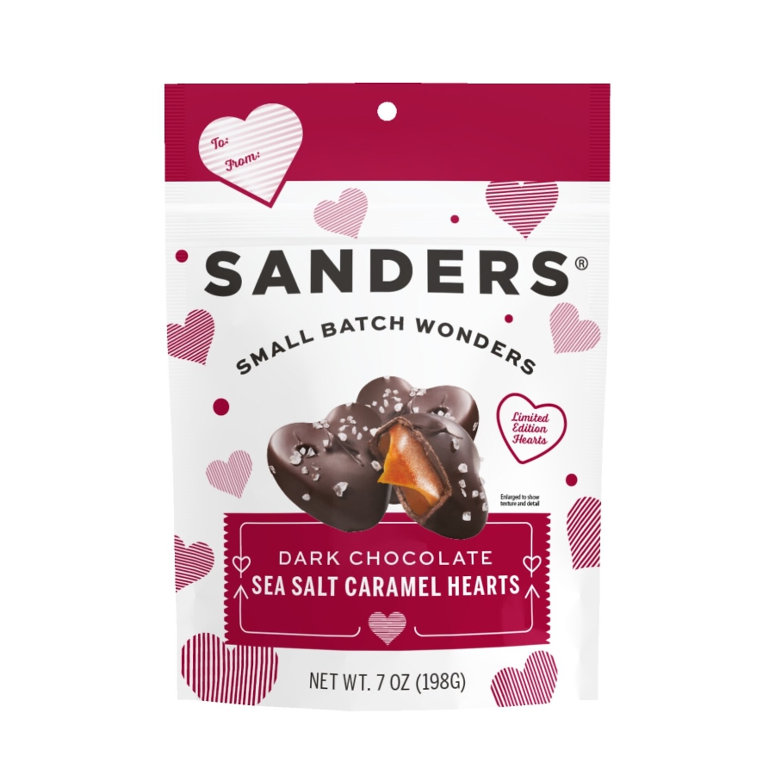 Sanders Dark Chocolate Sea Salt Caramel Hearts, 7 oz. (MRY31140)