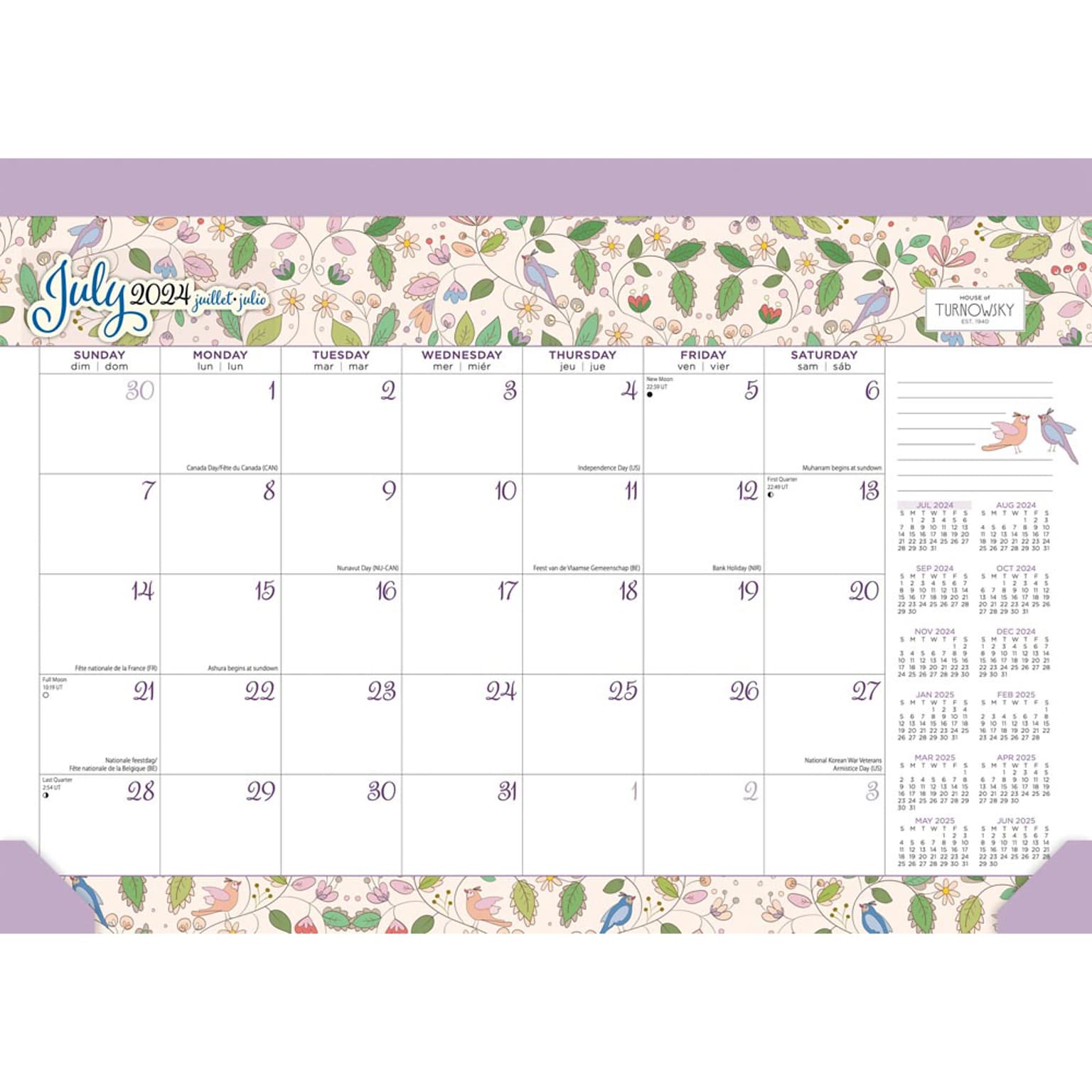 2024-2025 Plato House of Turnowsky OFFICIAL 14 x 10 Academic & Calendar Monthly Desk Pad Calendar (9781975480448)