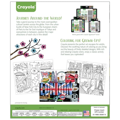Crayola City Escapes Adult Coloring Book, 40 Pages, 2/Bundle (BIN040307-2)