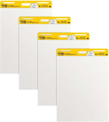Post-it Super Sticky Easel Pad, 25 x 30, 30 Sheets/Pad, 4 Pads/Pack (559-VAD-4PK)