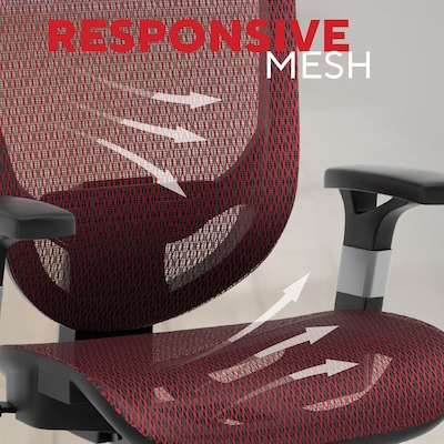 Staples Hyken Ergonomic Mesh Swivel Task Chair, Maroon (ST63138)