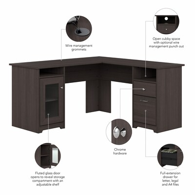 Bush Furniture Cabot L Shaped Desk, Heather Gray (WC31730-03K)