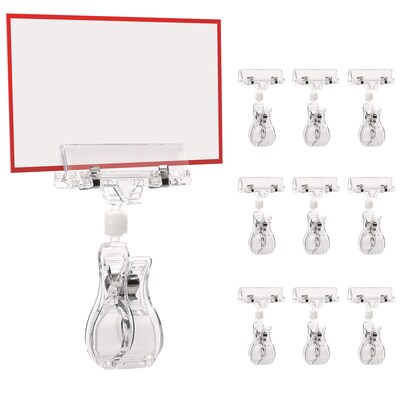 Global Printed Products Card Holder, 3.125" x 2 ", Clear Plastic, 10/Pack (CLIP-10PK)