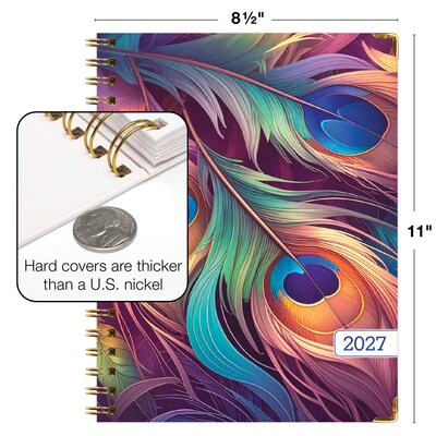 2027 Excello Brands 9" x 11" Weekly & Monthly Standard Planner, Paperboard Cover, Pastel Peacock (FSHN-CY27-8511-61)