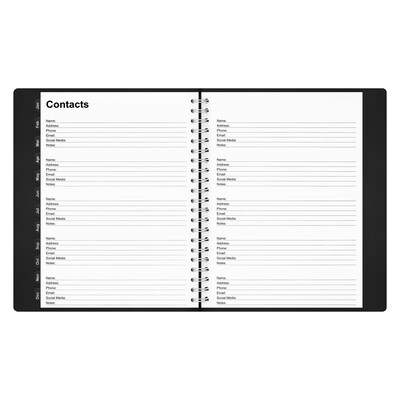 2027 Staples 8" x 11" Four-Person Daily Appointment Book, Black (ST58479)