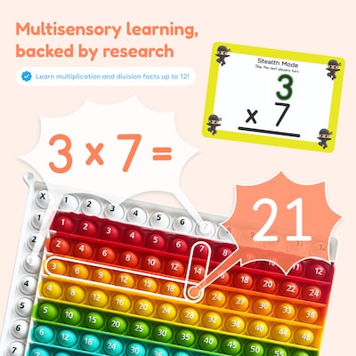 The Fidget Game Multiply & Divide Fidget Mat, Multicolored (FDGPOPMATHMAT)