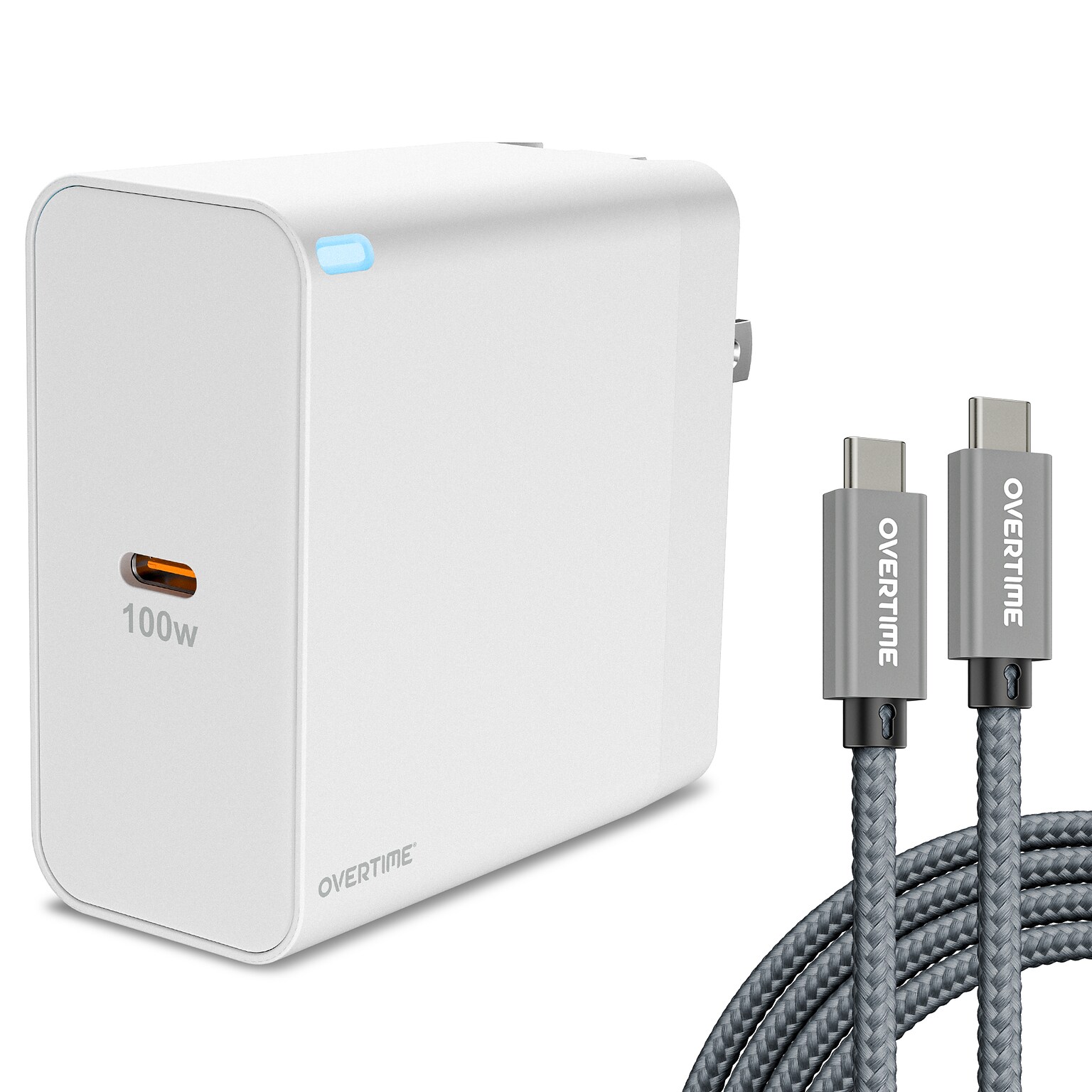 Overtime W49 100W USB-C Home Charger with 6 ft. 100W USB-C Cable (OCHW49WHBD1)
