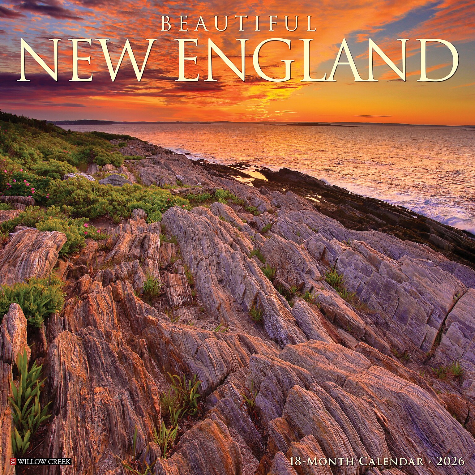 2026 Willow Creek Beautiful New England 12 x 12 Monthly Wall Calendar (50163)