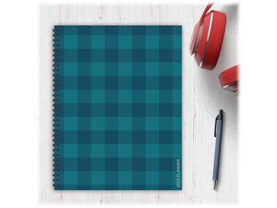2023 TF Publishing Two-Tone Teal 9" x 11" Weekly & Monthly Planner, Blue (LWM-23-9704)