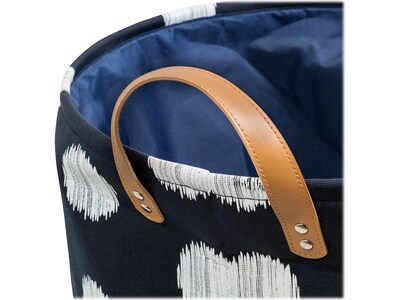 Honey-Can-Do Coastal Laundry Hamper, Canvas, Dark Blue/White (HMP-07872)