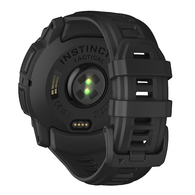 Garmin Instinct 3 Tactical Edition AMOLED GPS Smartwatch with Silicone Band, Black, 50mm (010-03020-50)