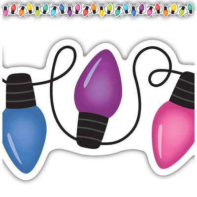 Teacher Created Resources Die-Cut Border Trim, 2.75" x 2.92', Colorful Holiday Lights, 12/Pack, 6 Packs/Bundle (TCR6952-6)