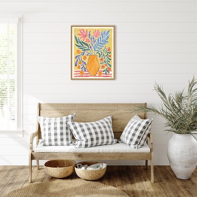 Amanti Art Cyprus and Orange Still Life V by Janelle Penner Framed Canvas Wall Art Print, 23" x 28" (A42677521108)