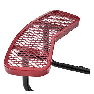 Global Industrial 46 Round Picnic Table, Expanded Metal, Red (277150RD)