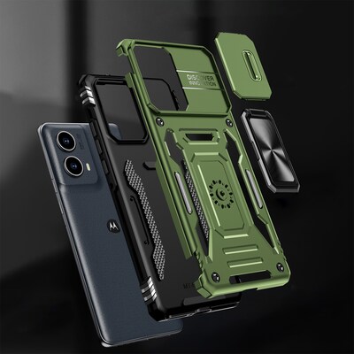 SaharaCase Raider Phone Case for Motorola Edge, Shock Absorbing, Cactus Green (CP00620)