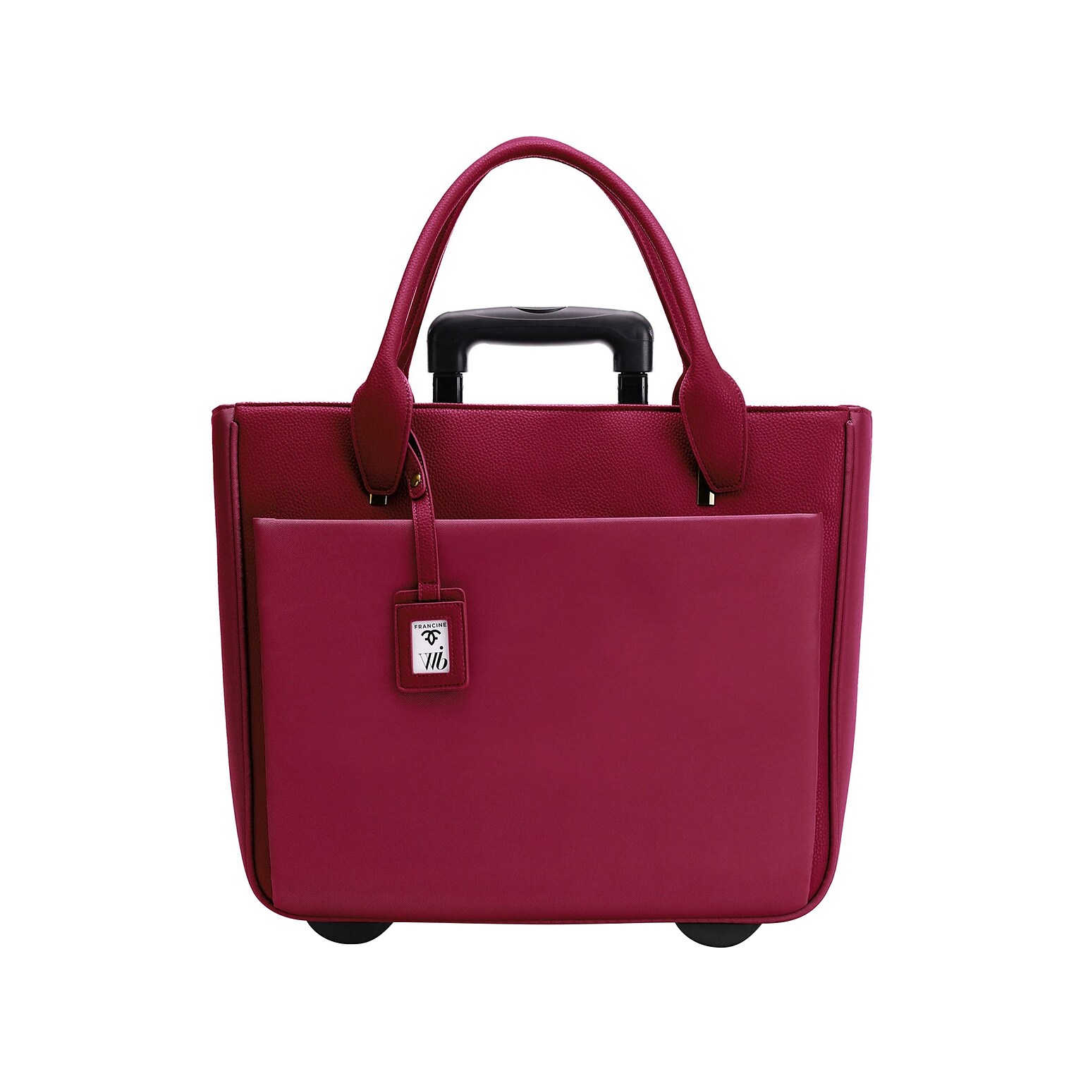 Francine Collection Florence Faux Leather Tote Bag, Burgundy (FLORLRT-02)