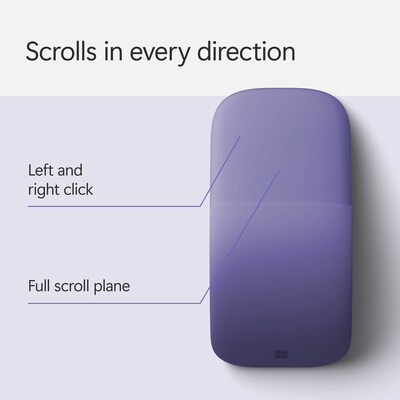 Microsoft Surface Arc Wireless Curved Ambidextrous BlueTrack Mouse, Violet (EP2-32831)
