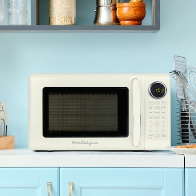 Nostalgia Retro 0.7 cu. ft. Countertop Microwave, Ivory (NRMOPMSW7IVY6A)