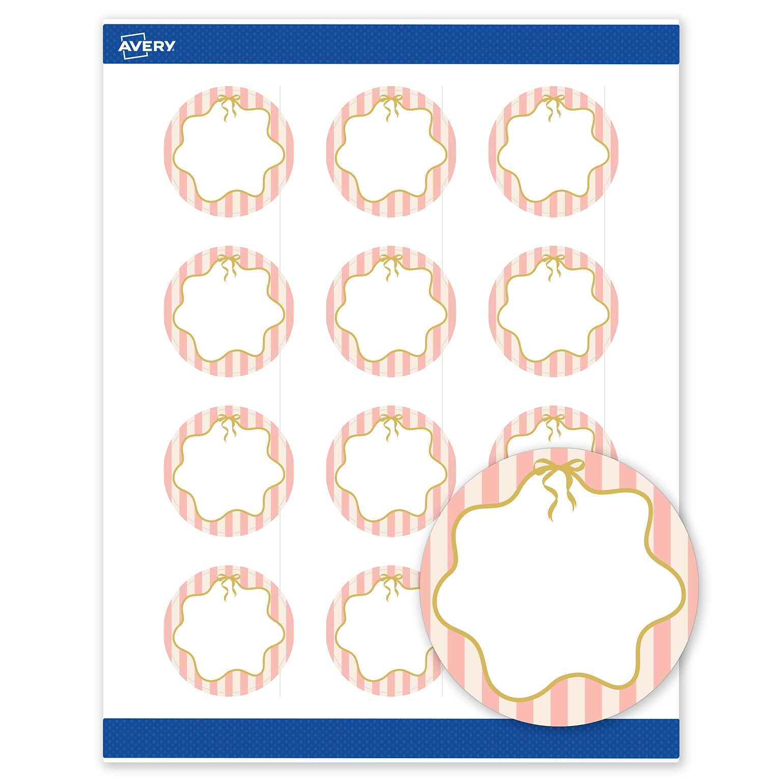 Avery Round Laser/Inkjet Multipurpose Labels, 2, White, 120/Pack (19479371130)